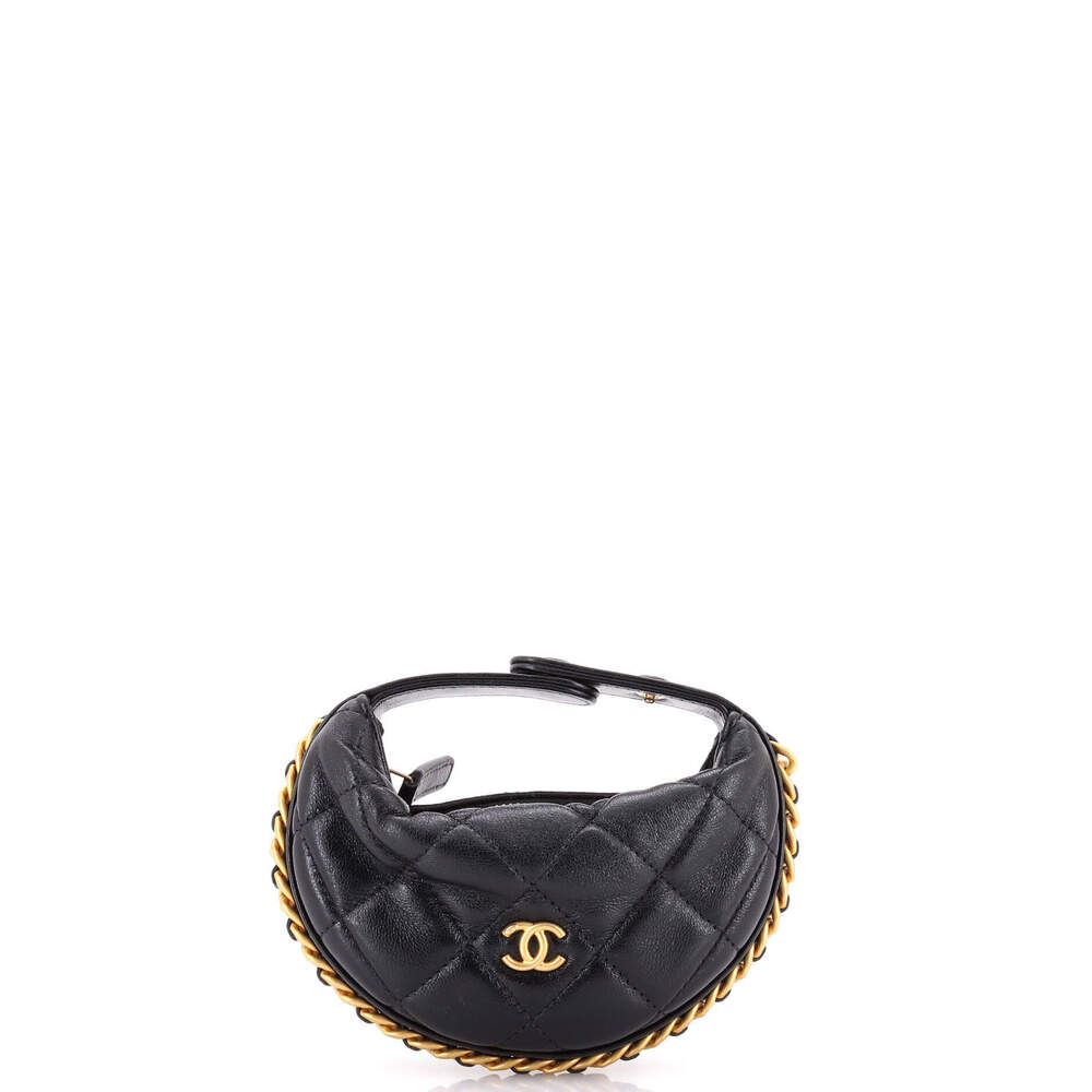 Chanel Extra Mini Chain Around Hobo Pouch Quilted Lambskin
